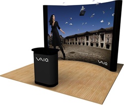 10 foot curved pop up display