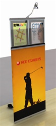 Top pack graphics/brochure stand holds 24" x 39.4"